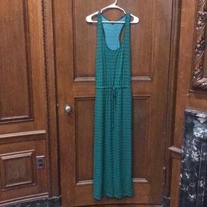 Banana republic Maxi dress.  Navy and green print